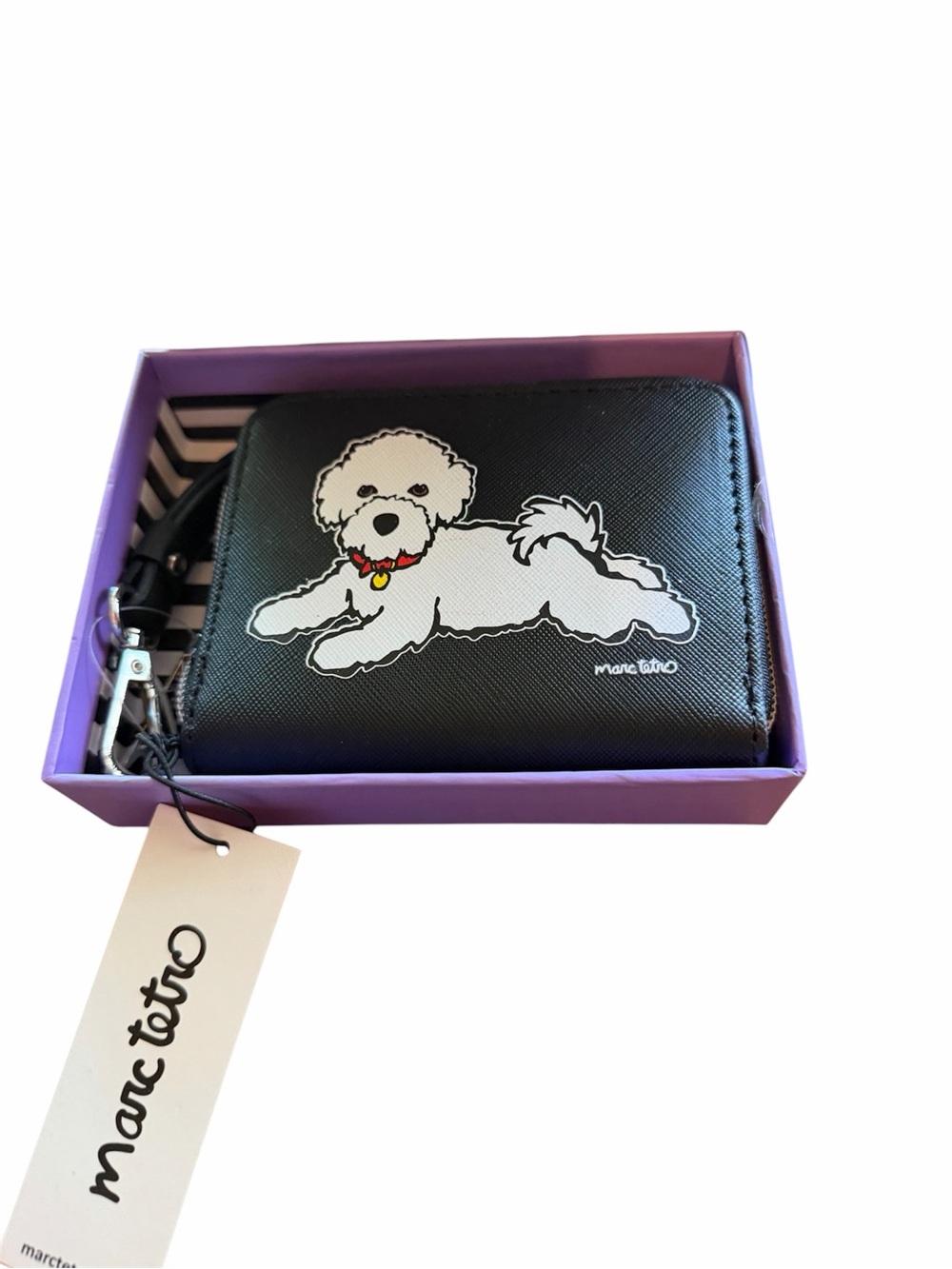 Marc Tetro Dog Zip Wallet - Cute White Dog Design